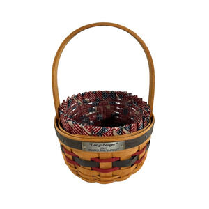 1997 Longaberger Inaugural Basket w/Liner & Protector 5.5"RD.x 3"H